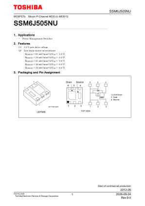 SSM6J505NU datasheet cover page