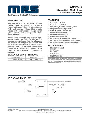 MP2603 datasheet cover page