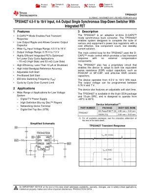 TPS54427 datasheet cover page