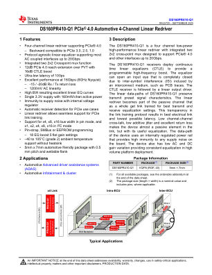 DS160PR410-Q1 数据手册首页
