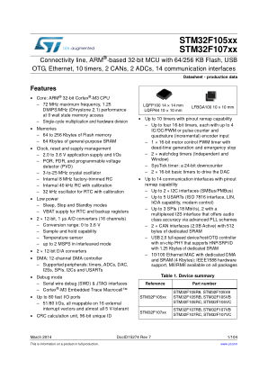 STM32F105xx-107xx 数据手册首页