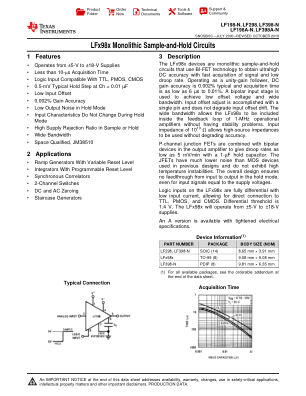 LF398-N-MIL datasheet cover page