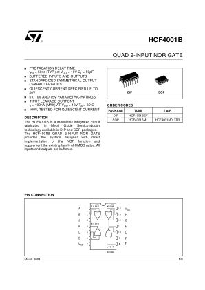 HCF4001 数据手册首页