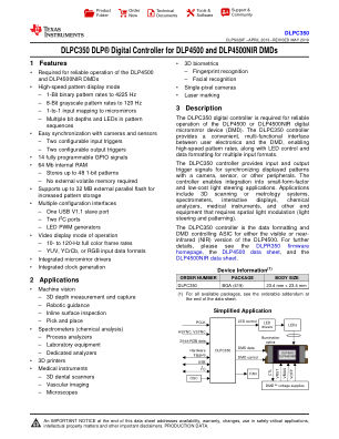 DLPC350 datasheet cover page