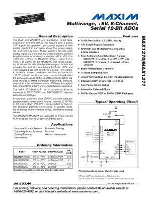 MAX1270-MAX1271B 数据手册首页