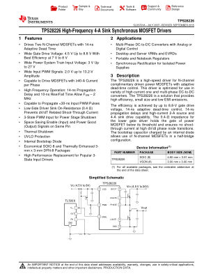 TPS28226 datasheet cover page