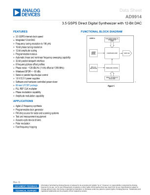 AD9914 datasheet cover page