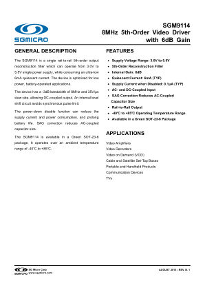 SGM9114 datasheet cover page