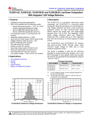 TLV3012B-Q1 datasheet cover page