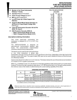 SN74LVCZ16245A datasheet cover page