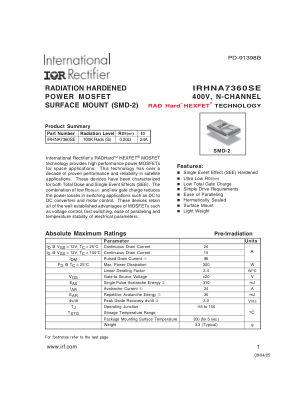 IRHNA7360SE datasheet cover page