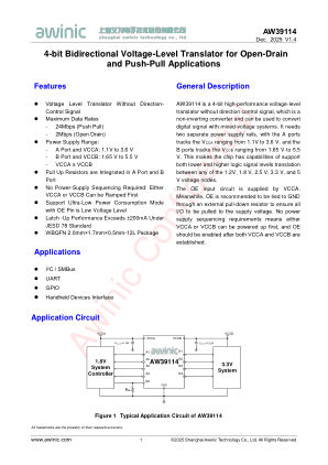 AW39114QNR datasheet cover page