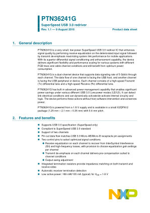 PTN36241G datasheet cover page