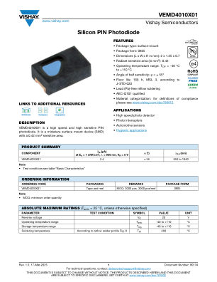 VEMD4010X01 数据手册首页