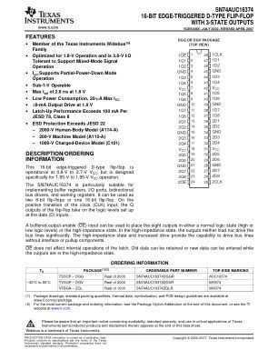 SN74AUC16374 datasheet cover page