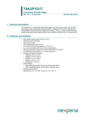 74AUP1G17GX datasheet cover page