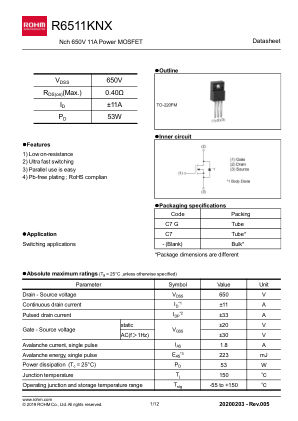 R6511KNX datasheet cover page