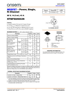 NTMFS6H852N 数据手册首页