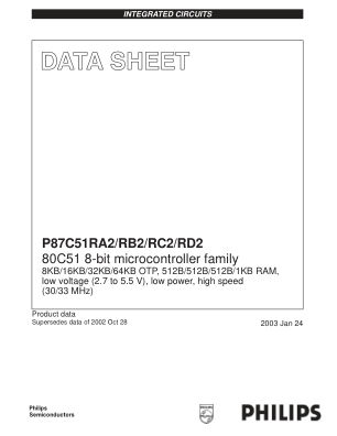 P87C51RA2 数据手册首页