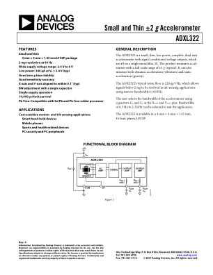 ADXL322 datasheet cover page