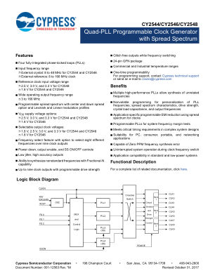 CY2544 datasheet cover page