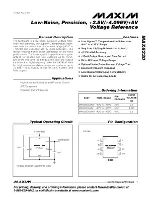 MAX6220 datasheet cover page
