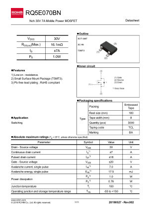 RQ5E070BN 数据手册首页