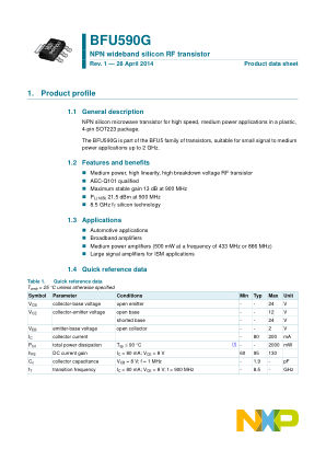 BFU590G datasheet cover page