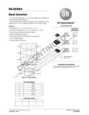 NLU2G04 datasheet cover page