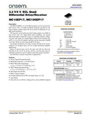 MC10EP17 数据手册首页