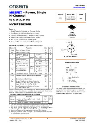 NVMFS5826NL datasheet cover page