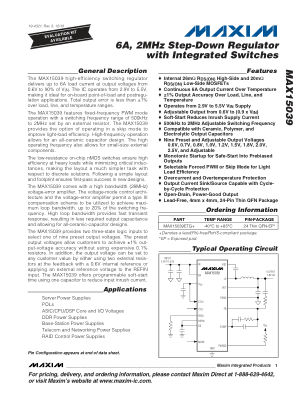 MAX15039 datasheet cover page