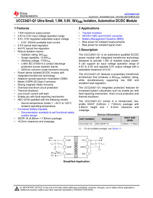 UCC33421-Q1 datasheet cover page