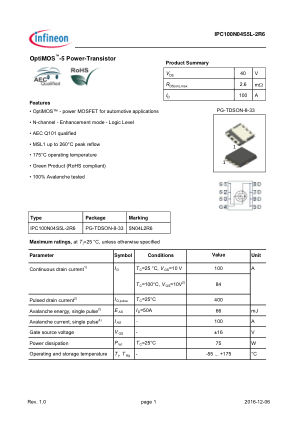 IPC100N04S5L-2R6 数据手册首页