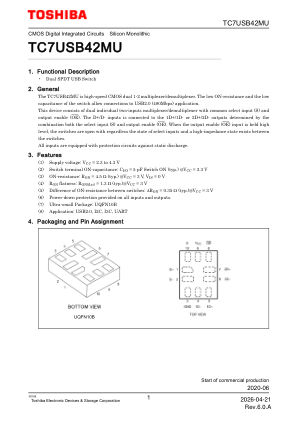 TC7USB42MU 数据手册首页