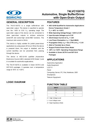 74LVC1G07Q datasheet cover page