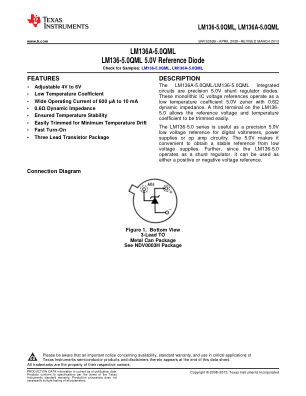 LM136A-5.0QML datasheet cover page