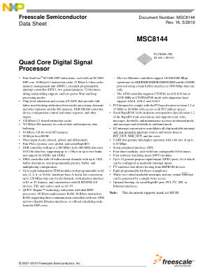 MSC8144 datasheet cover page