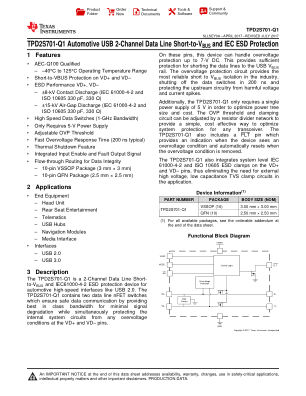 TPD2S701-Q1 datasheet cover page