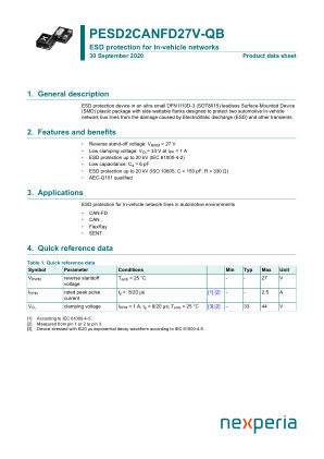 PESD2CANFD27V-QBZ datasheet cover page