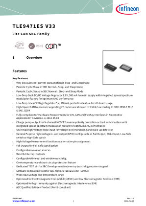TLE9471ES-V33 datasheet cover page