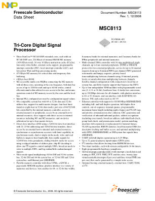 MSC8113 datasheet cover page