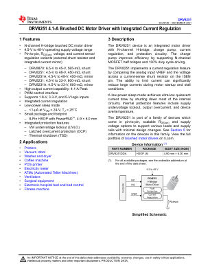 DRV8251 datasheet cover page