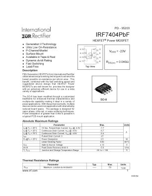 IRF7404 数据手册首页