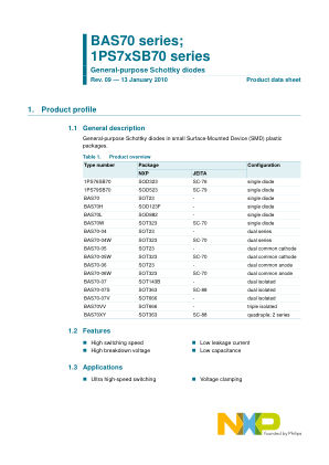 BAS70XY datasheet cover page