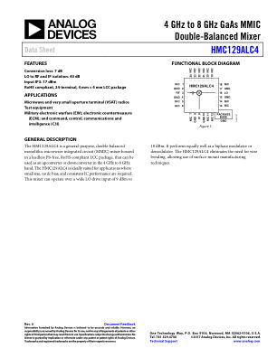 HMC129ALC4 数据手册首页