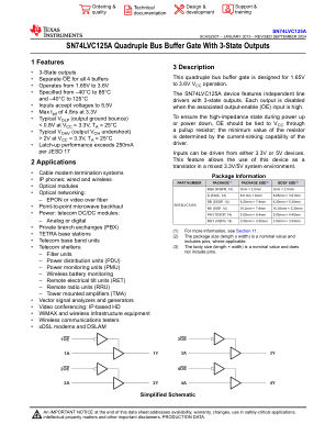 SN74LVC125A datasheet cover page