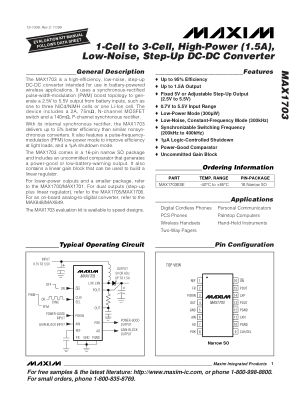 MAX1703 datasheet cover page