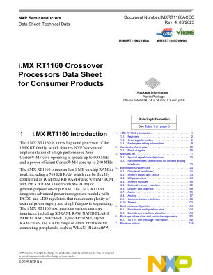 IMXRT1160ACEC datasheet cover page