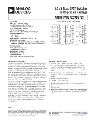ADG781 数据手册首页